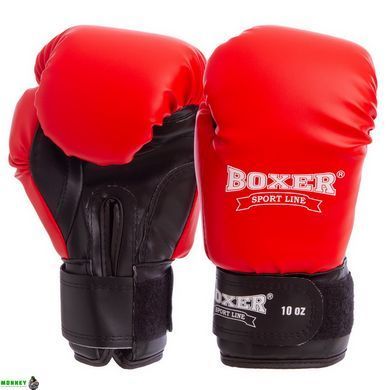 Рукавички боксерські BOXER Еліт 2022 червоний-чорний 10 унції