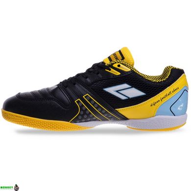 Взуття для футзалу чоловіче DIFENO A20601-3 розмір 40-45 чорний-жовтий-блакитний