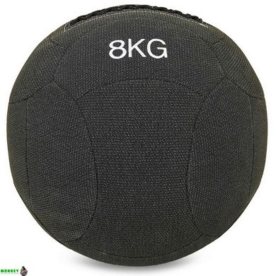 М'яч набивний для кросфіту волбол WALL BALL Zelart FI-7224-8 8кг чорний