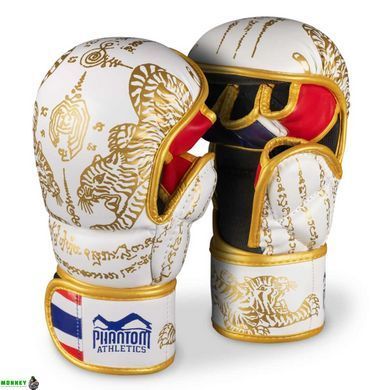 Перчатки для ММА Phantom Muay Thai White Gold L/XL (капа в подарок)