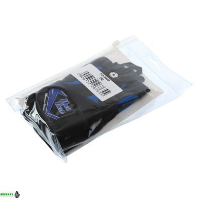 Перчатки для фитнеса и тяжелой атлетики HARD TOUCH FG-9532 Черный-синий S