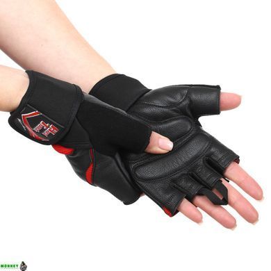 Перчатки для фитнеса и тяжелой атлетики HARD TOUCH FG-9532 Черный-синий S