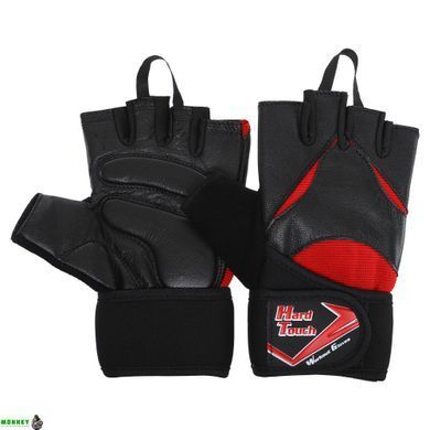 Перчатки для фитнеса и тяжелой атлетики HARD TOUCH FG-9532 Черный-синий S