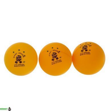 Набор мячей для настольного тенниса GIANT DRAGON TECHNICAL 3* MT-6552 Оранжевый 6шт