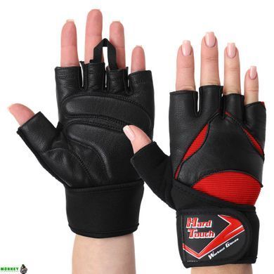 Перчатки для фитнеса и тяжелой атлетики HARD TOUCH FG-9532 Черный-синий S