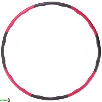 Обруч складной мягкий Хула Хуп Hula Hoop SP-Sport BY-018 Малиновый-серый 8 секций двухцветный