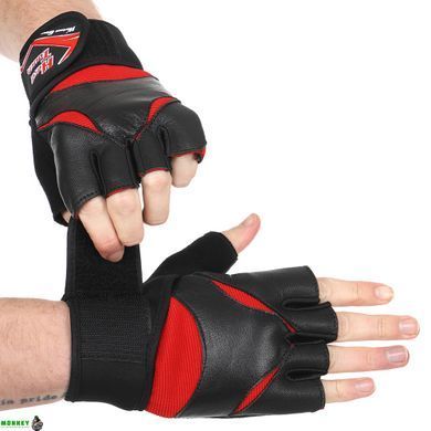 Перчатки для фитнеса и тяжелой атлетики HARD TOUCH FG-9532 Черный-синий S