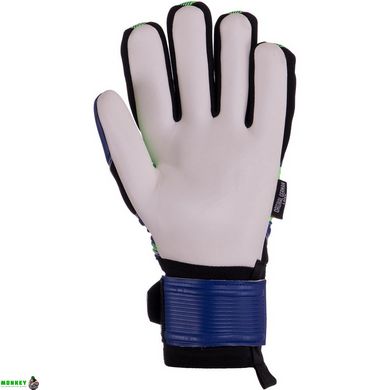 Перчатки вратарские SOCCERMAX GK-021 размер 8-10 синий-салатовый
