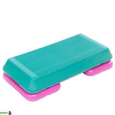 Степ-платформа SP-Sport FI-1576 Бирюзовый-розовый 72x36,5x10-15см