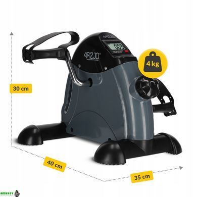Мини велотренажер 4FIZJO Active 2 в 1 для рук и ног Grey/Black (P-5905973401708)