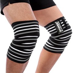Бинты на колени Power System Knee Wraps PS-3700 Grey/Black