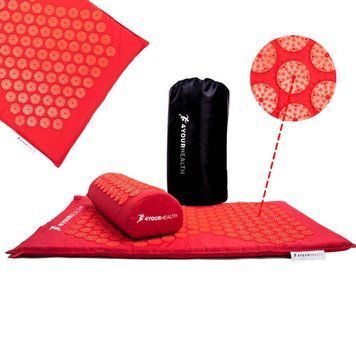 Коврик акупунктурный 4yourhealth Elite Line 1856 с подушкой красный 70*40см
