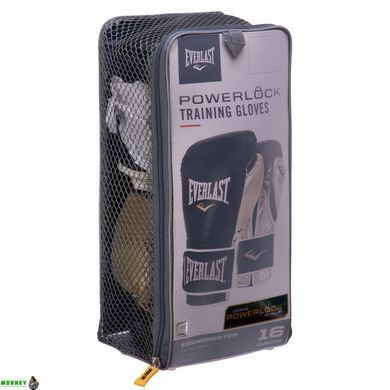 Боксерські рукавиці EVERLAST POWERLOCK P00000724 16 унцій чорний-золотий