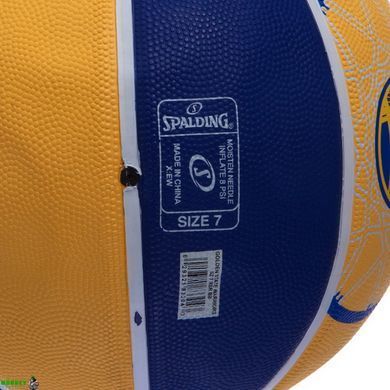 Мяч баскетбольный резиновый SPALDING NBA Team WARRIORS 83304Z №7 синий-желтый