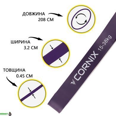 Эспандер-петля Cornix Power Band 32 мм 15-38 кг (резина для фитнеса и спорта) XR-0060
