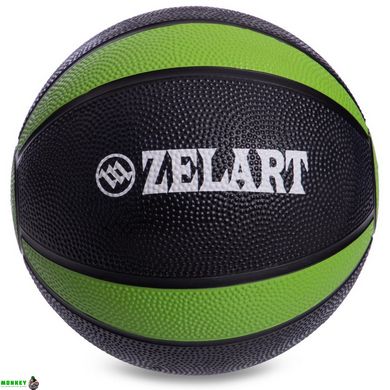 М'яч медичний медбол Zelart Medicine Ball FI-5122-2 2кг чорний-зелений