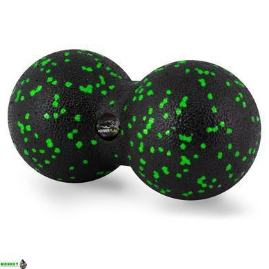 Массажный мяч двойной PowerPlay PP-4352 Epp foam peanut ball (d8*16cm.) Черно/Зеленый