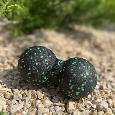 Массажный мяч двойной PowerPlay PP-4352 Epp foam peanut ball (d8*16cm.) Черно/Зеленый