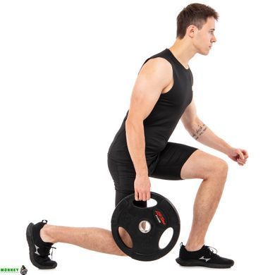 Диски для штанги обгумовані LIFE FITNESS SC-80154B-15 51мм 15кг чорний
