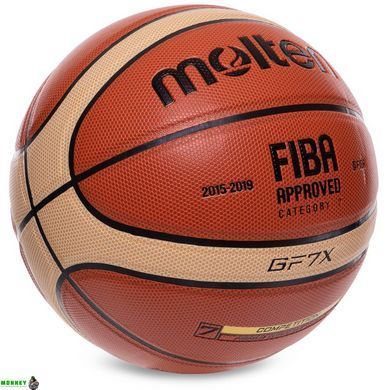 М'яч баскетбольний PU №7 MOL FIBA ​​APPROVED GF7X BA-4956 коричневий-бежевий