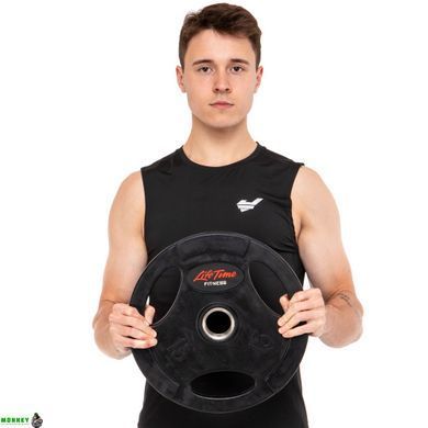 Диски для штанги обгумовані LIFE FITNESS SC-80154B-15 51мм 15кг чорний