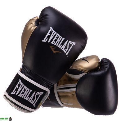 Боксерські рукавиці EVERLAST POWERLOCK P00000724 16 унцій чорний-золотий