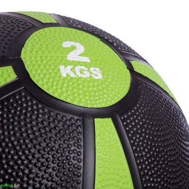Мяч медицинский медбол Zelart Medicine Ball FI-5122-2 2кг черный-зеленый
