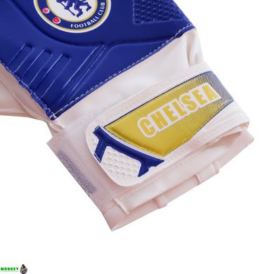 Перчатки вратарские CHELSEA BALLONSTAR FB-0187-8 размер 8-10 синий-белый