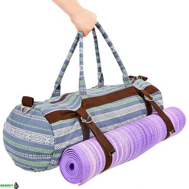 Сумка для йога килимка KINDFOLK Yoga bag SP-Sport FI-6969-6 сірий-синій