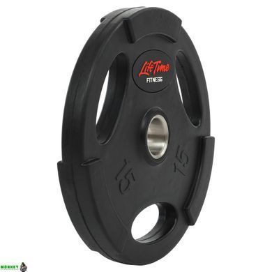 Диски для штанги обгумовані LIFE FITNESS SC-80154B-15 51мм 15кг чорний