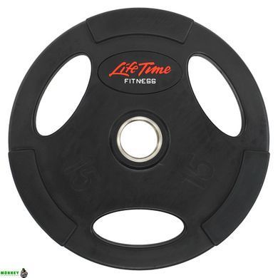 Диски для штанги обгумовані LIFE FITNESS SC-80154B-15 51мм 15кг чорний