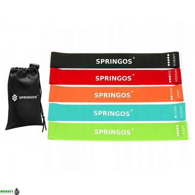 Резинка для фітнесу та спорту (стрічка-еспандер) Springos Mini Power Band 5 шт 1-25 кг PB0012