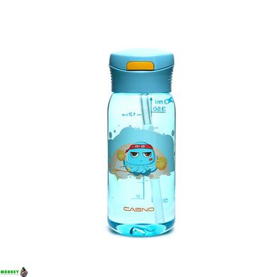 Бутылка для воды CASNO 400 мл KXN-1195 Синяя (осьминог) с соломинкой