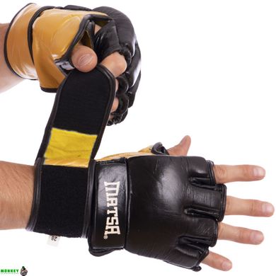 Перчатки для смешанных единоборств MMA кожаные MATSA ME-2010 M-XL цвета в ассортименте