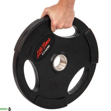 Диски для штанги обгумовані LIFE FITNESS SC-80154B-15 51мм 15кг чорний