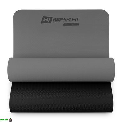 Мат для фітнесу та йоги Hop-Sport TPE 0,6см HS-T006GM сірий