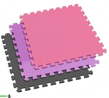 Мат-пазл Hop-Sport EVA 1cm HS-A010PM - 9 частей серый/фиолетовый/розовый
