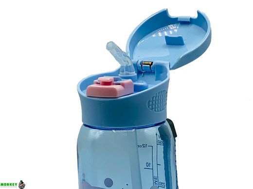 Бутылка для воды CASNO 400 мл KXN-1195 Синяя (осьминог) с соломинкой