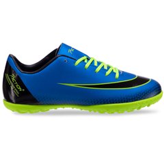 Сороконіжки взуття футбольне підліткові Pro Action VL19123-TF-BLBK BLUE/BLK/LEMON розмір 35-40 (верх-PU, підошва-RB, чорний-синій-лимонний)