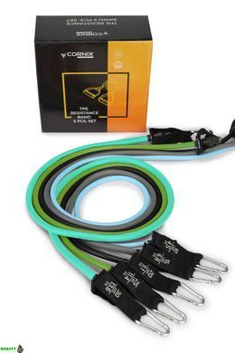 Набор трубчатых эспандеров Cornix 5 шт 4.5-13.6 кг XR-0256
