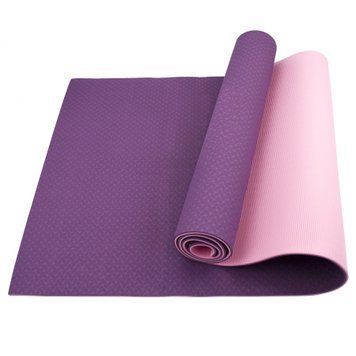 Коврик (мат) для йоги та фітнесу Sportcraft TPE 6 мм ES0074 Plum/Pink