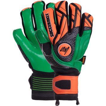 Перчатки вратарские SOCCERMAX GK-001 9 размер салатовый-оранжевый