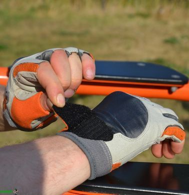 Рукавички для фітнесу MadMax MFG-850 Crazy Grey/Orange L