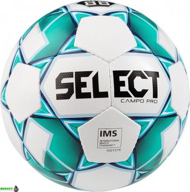 М'яч футбольний Select Campo Pro біло-зелений Уні 5
