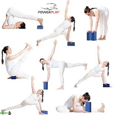Блок для йоги PowerPlay 4006 Yoga Brick Синий