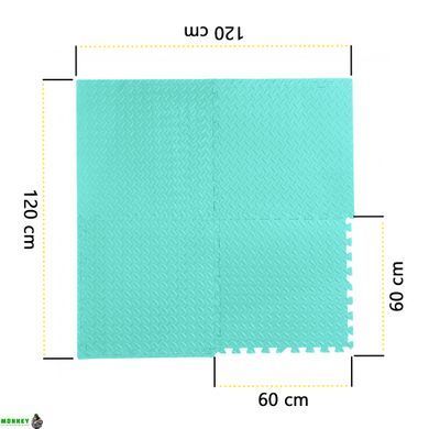 Мат-пазл (ласточкин хвост) Cornix Mat Puzzle EVA 120 x 120 x 1 cм XR-0234 Mint