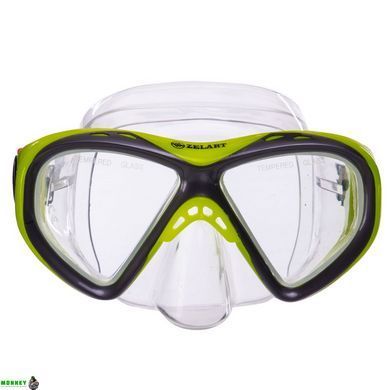 Маска для плавания подростковая Zelart M258-PVC Желтый-серый 10-16 лет