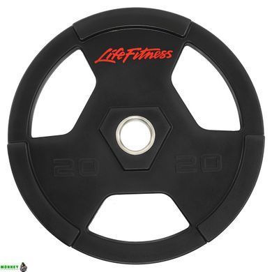 Диски для штанги обгумовані LIFE FITNESS SC-80154B-20 51мм 20кг чорний