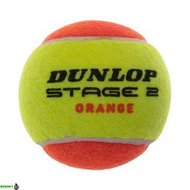 М'яч для великого тенісу DUNLOP STAGE 2 ORANGE DL601339 3шт салатовий