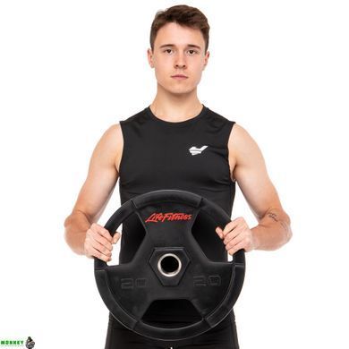 Диски для штанги обгумовані LIFE FITNESS SC-80154B-20 51мм 20кг чорний